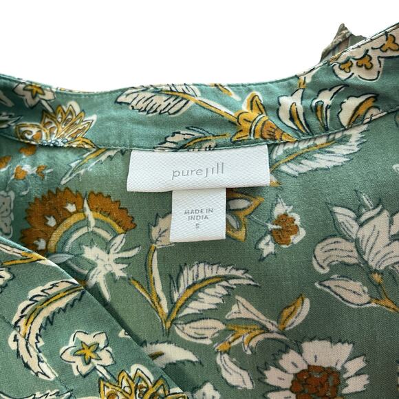 Pure Jill Printed V-neck Maxi Floral Boho Lagenlook Dress Size S - Picture 3 of 11